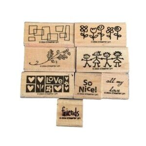 Stampin Up Smorgasborders Rubber Stamp Set 2004 Fun Assorted Designs & Texts